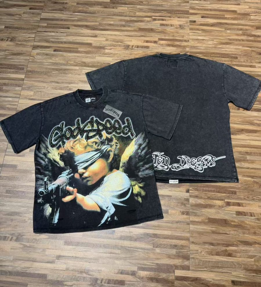 Godspeed "Manifested Dreams" Cherub Heavyweight Tee - Vintage Black