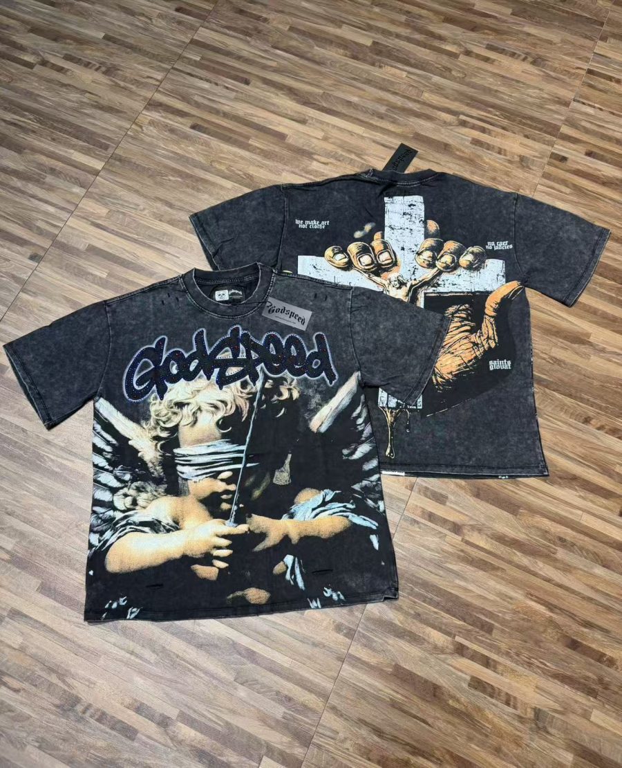 Godspeed "We Make Art" Crucifix Heavyweight Tee - Vintage Black