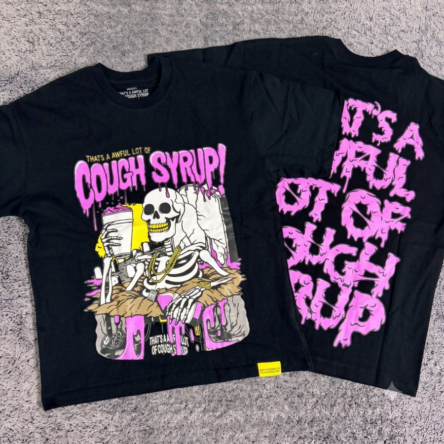 Camiseta That's A Awful Lot Of Cough Syrup "Skeleton Cup" Tee - Black