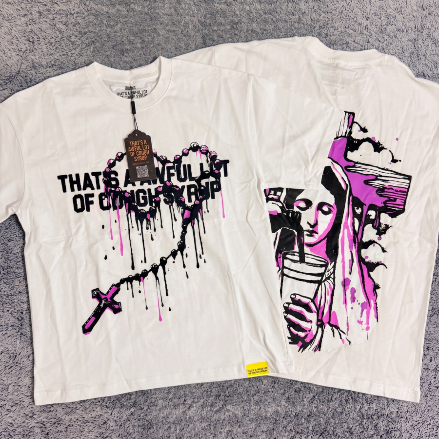 Camiseta That's A Awful Lot Of Cough Syrup "Virgin Mary Double Cup" Tee - White