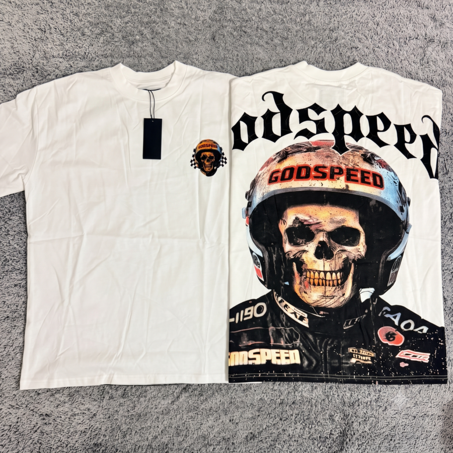 Camiseta Godspeed "Racer Skull" Heavyweight Tee - White