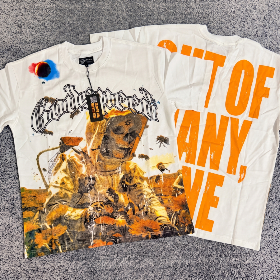 Camiseta Godspeed "Beekeeper Skull" Heavyweight Tee - White