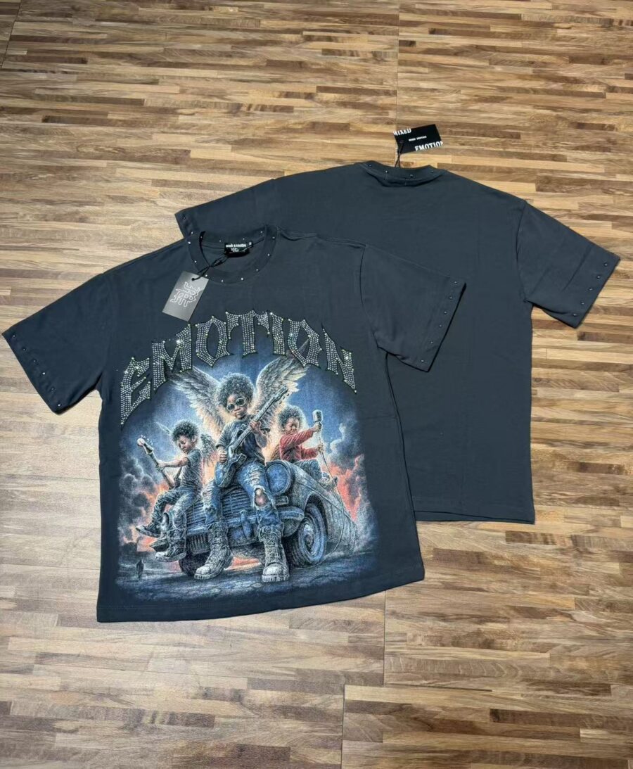 Camiseta Mixed Emotion "Rockstar Angels" Heavyweight Tee - Black